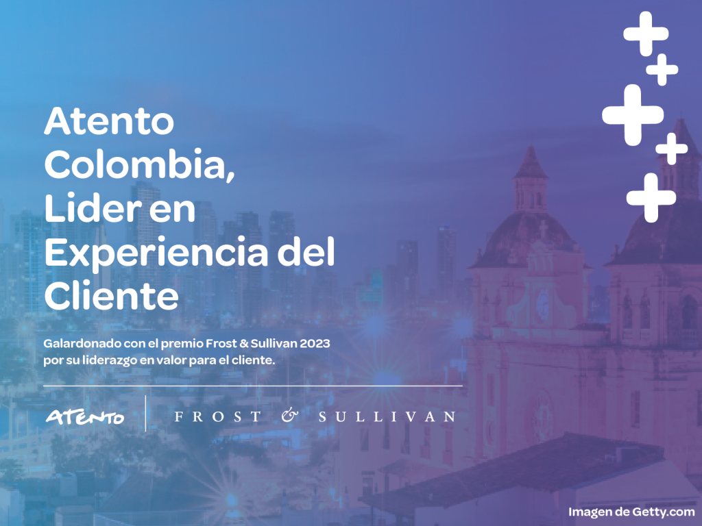 Atento recibió el premio Customer Value Leadership Award 2023 de Frost & Sullivan que lo identifica como el mejor en la industria colombiana de servicios de outsourcing de experiencia del cliente.